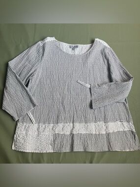 Habitat capsule inspired artist tunic top drawstring sleeve M